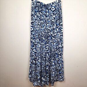Robert Louis Palazzo Pants Size 1X. Blue White Bohemian Resortwear Wide Leg